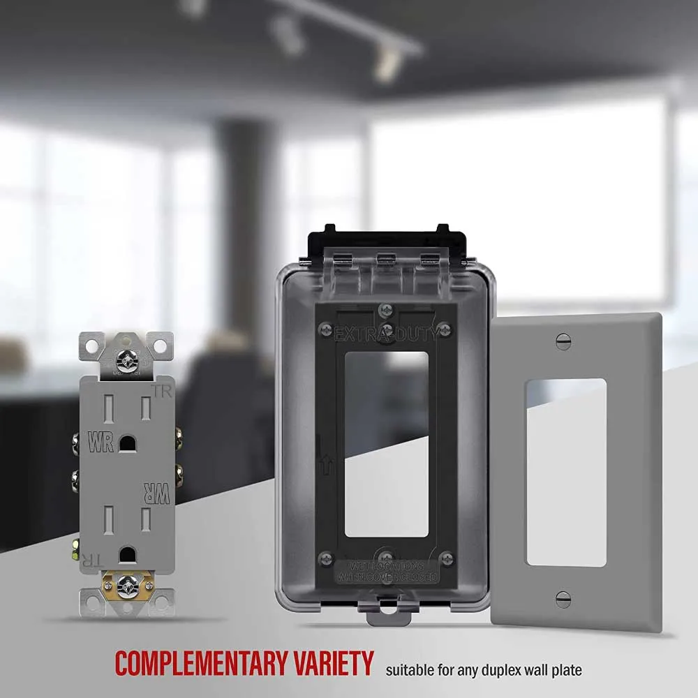 15 Amp Duplex Outlet Tamper and Weather-Resistant Gray