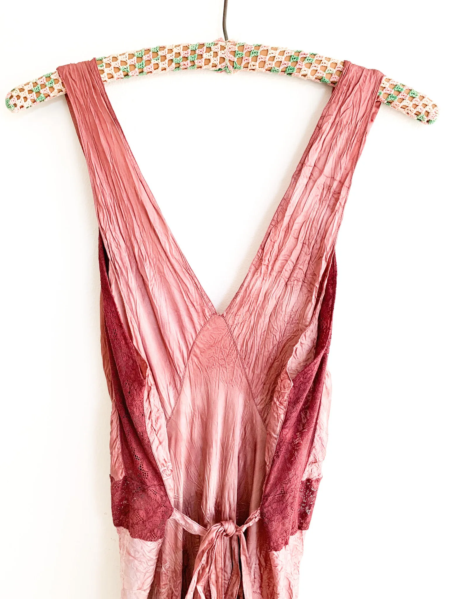 1940's Hand Dyed Satin Slip Dress