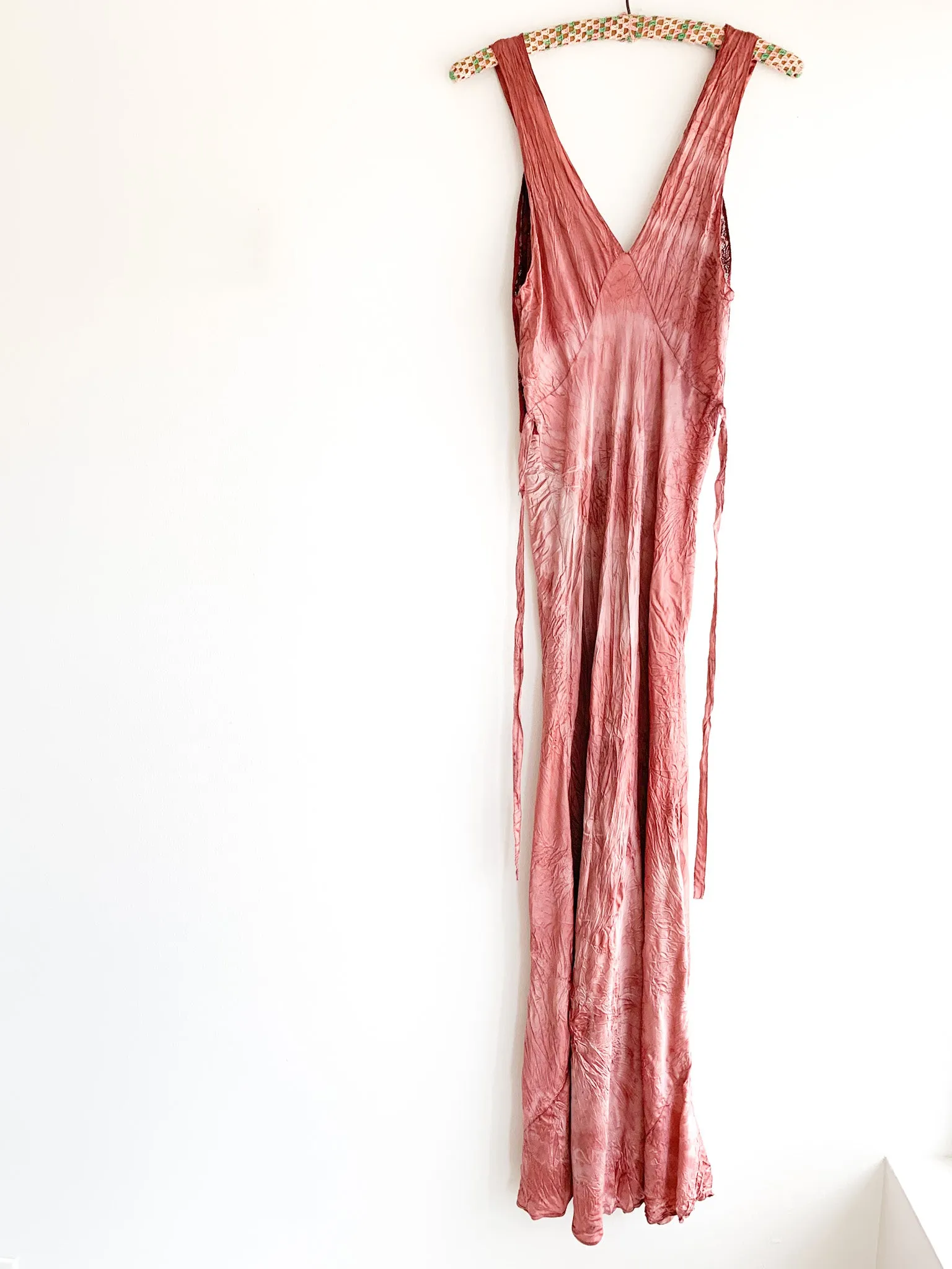 1940's Hand Dyed Satin Slip Dress
