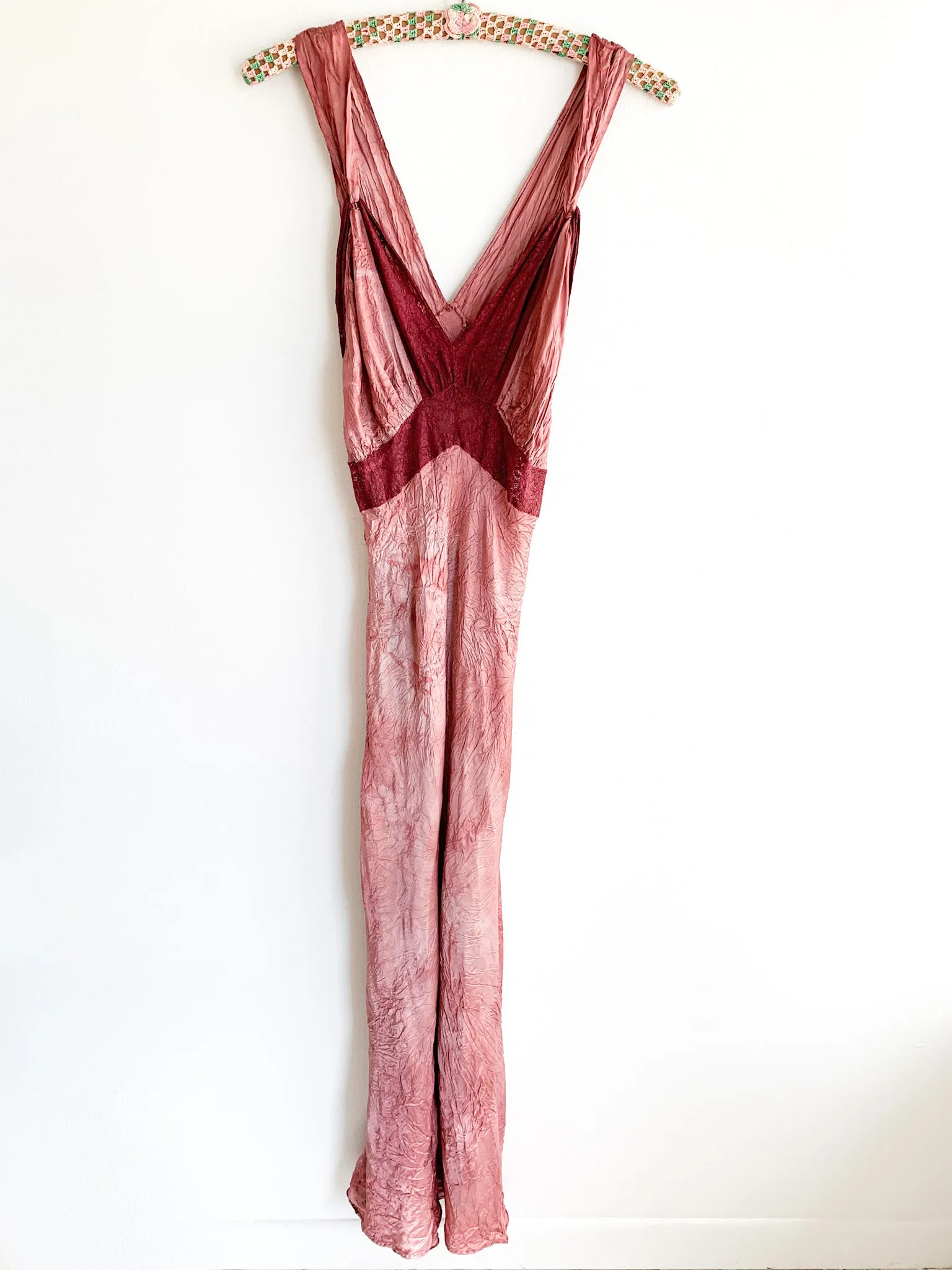 1940's Hand Dyed Satin Slip Dress