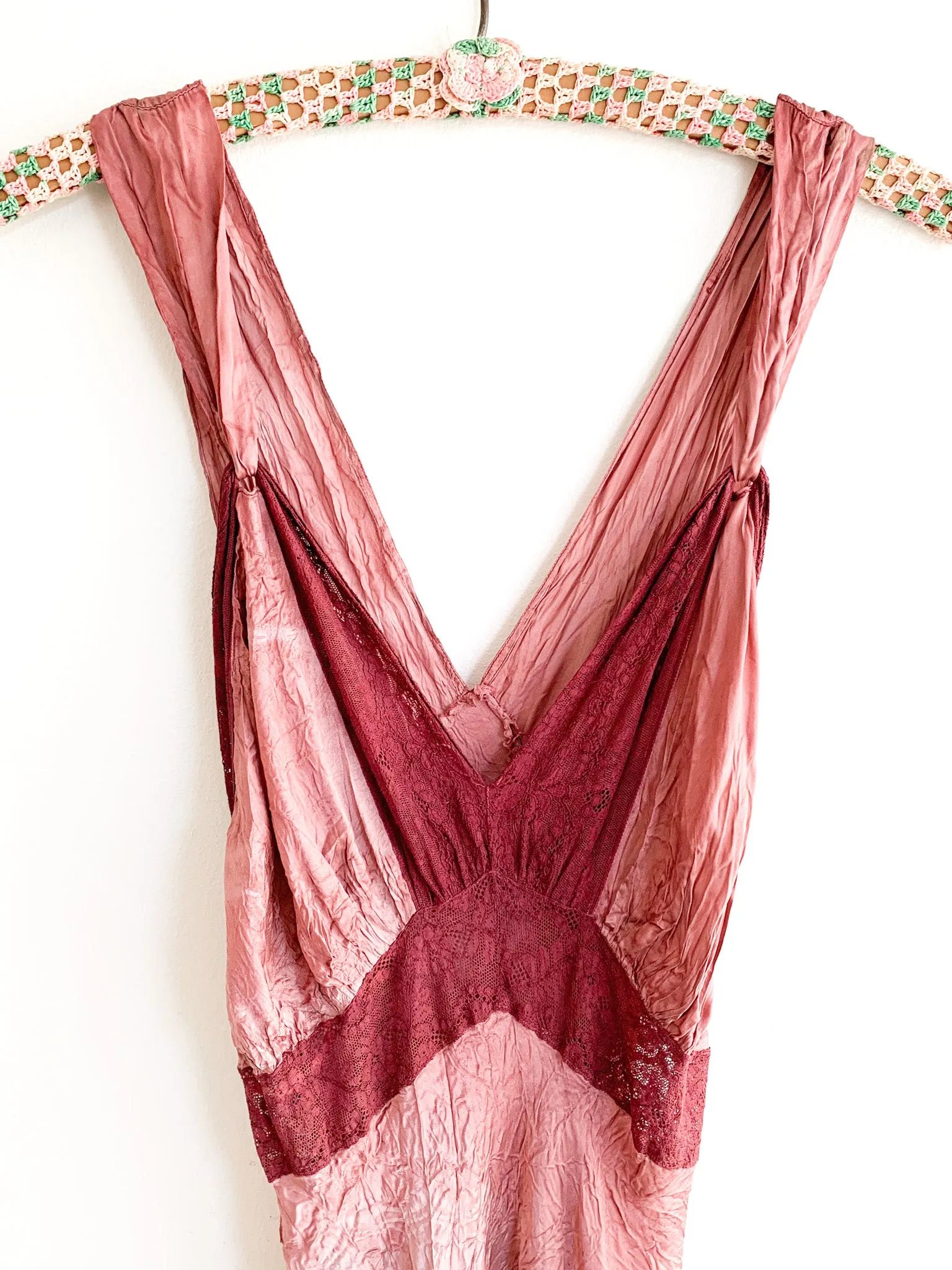 1940's Hand Dyed Satin Slip Dress