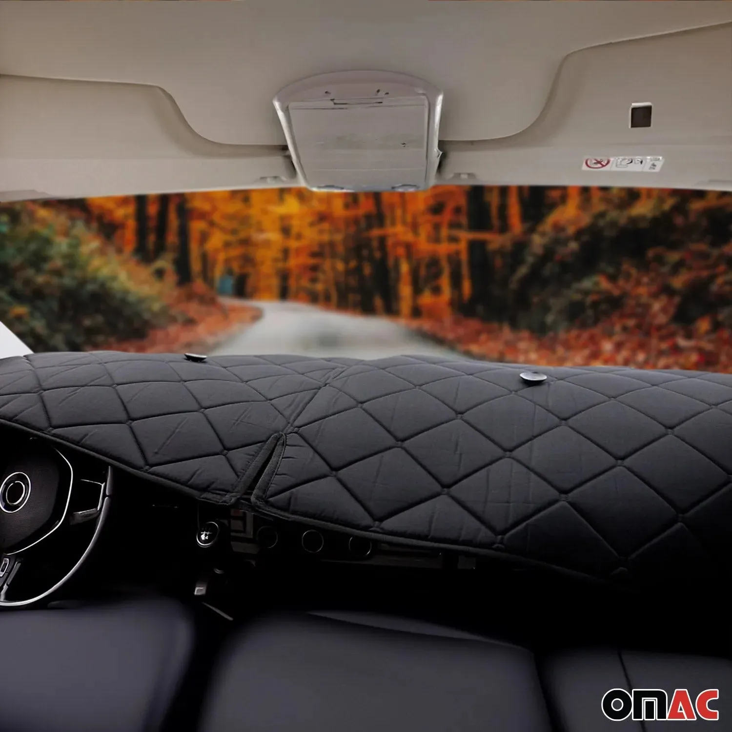 1993-2003 VW Eurovan Thermal Windshield Sun Shade Magnetic Black 3Pcs