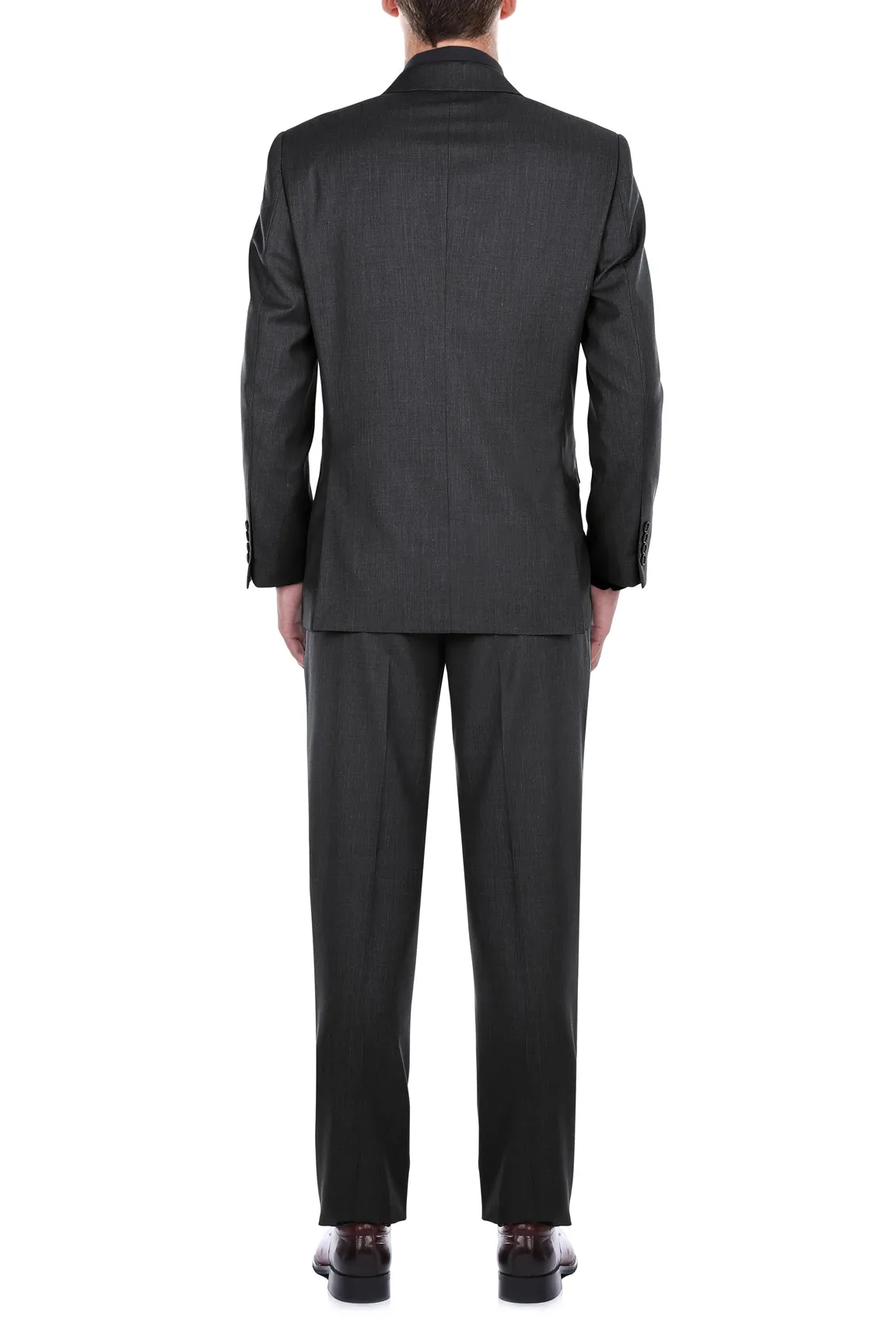 (40S) Slim Fit 2 Piece Suit 2 Buttons In Charcoal Gray
