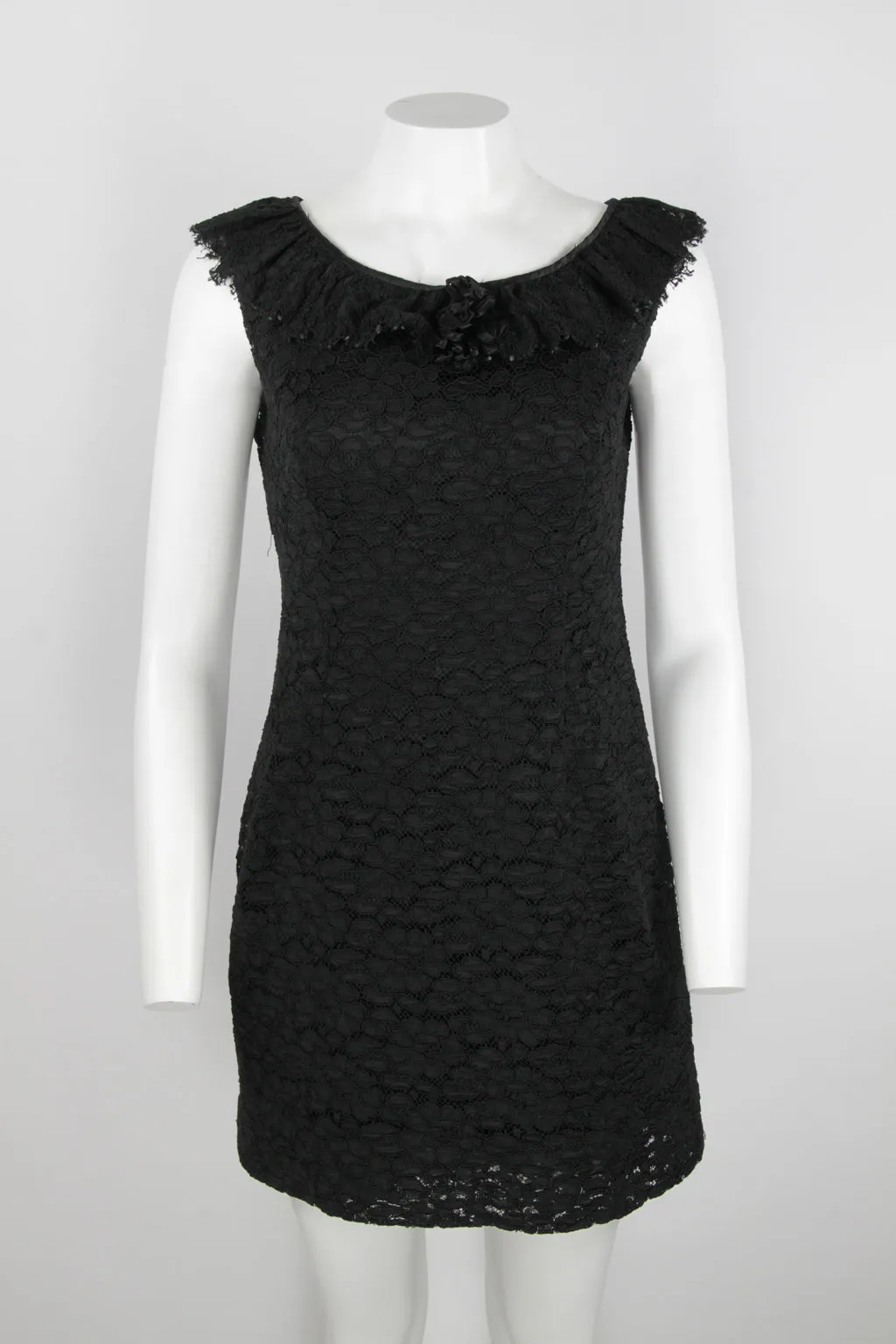 60s Black lace dress - S