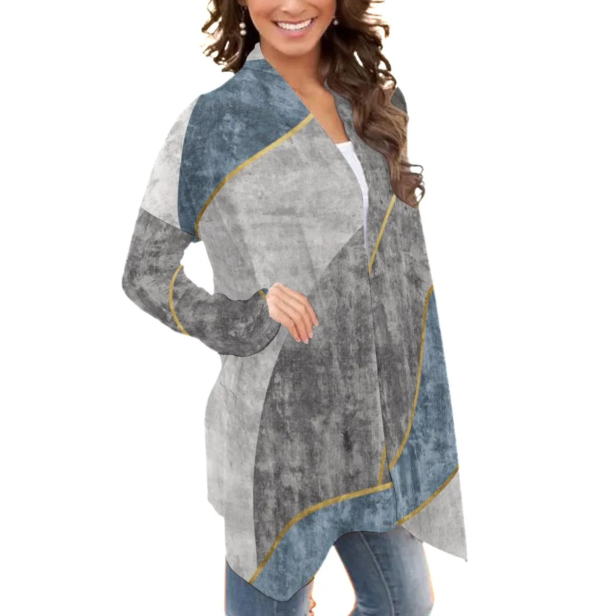 All-Over Print Women's Cardigan With Long Sleeve 185