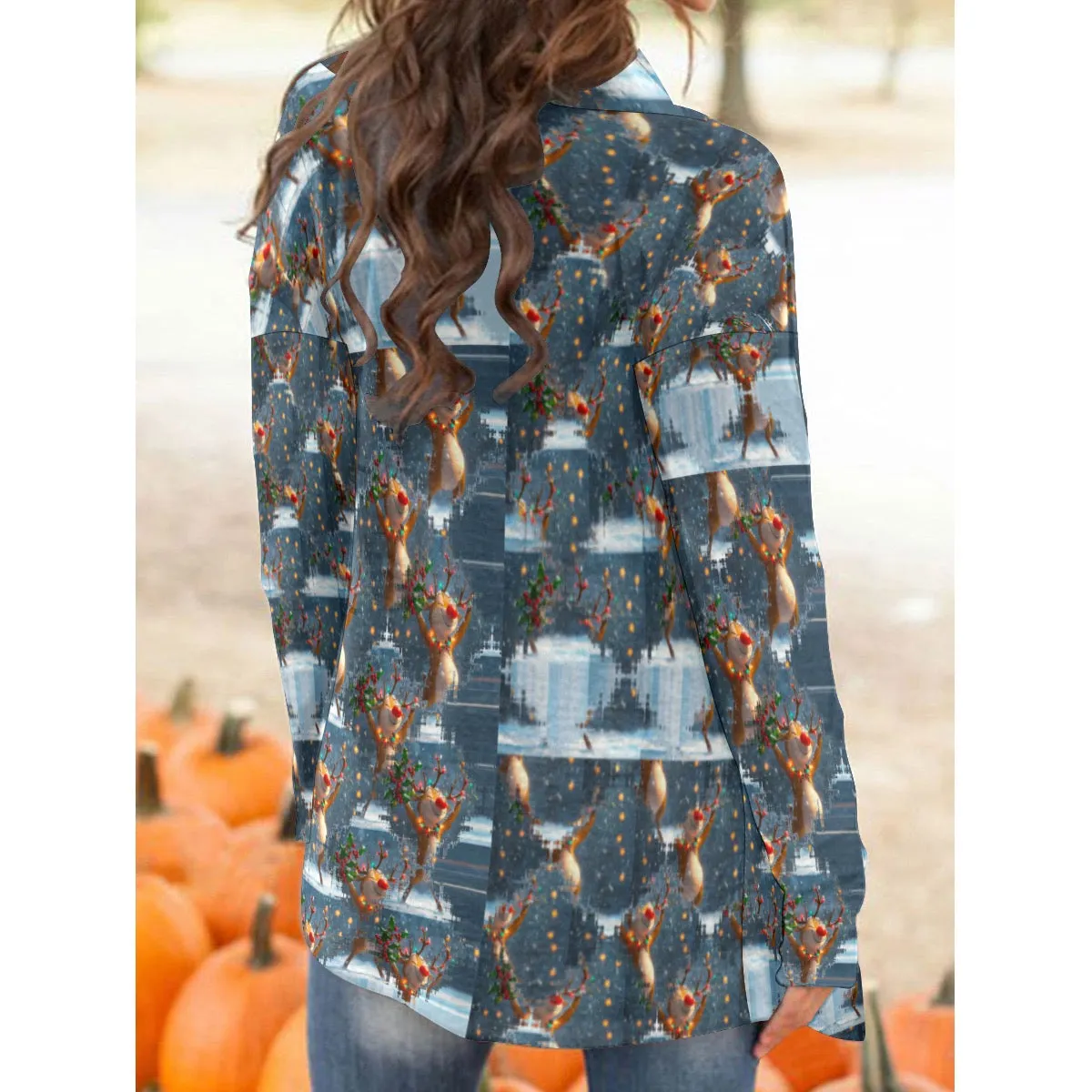 All-Over Print Women's Cardigan With Long Sleeve Christmas print