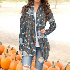 All-Over Print Women's Cardigan With Long Sleeve Christmas print