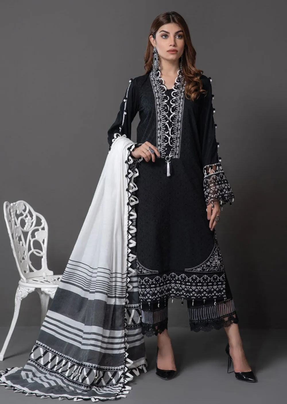 ALM21-06 - Kiara - Unstitched - Monochrome Mystique Collection 2022