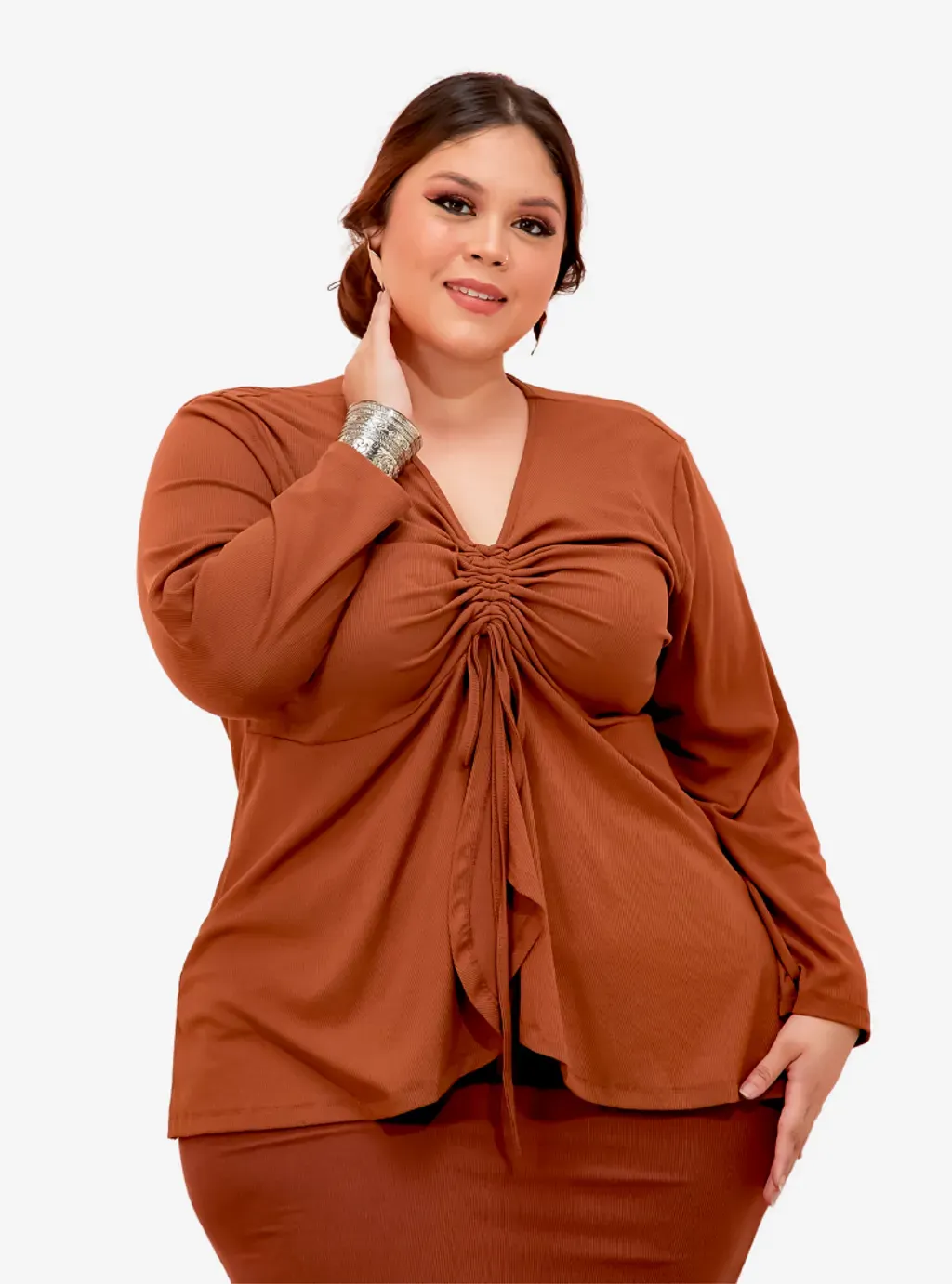 Amelia Ruched Peplum Top