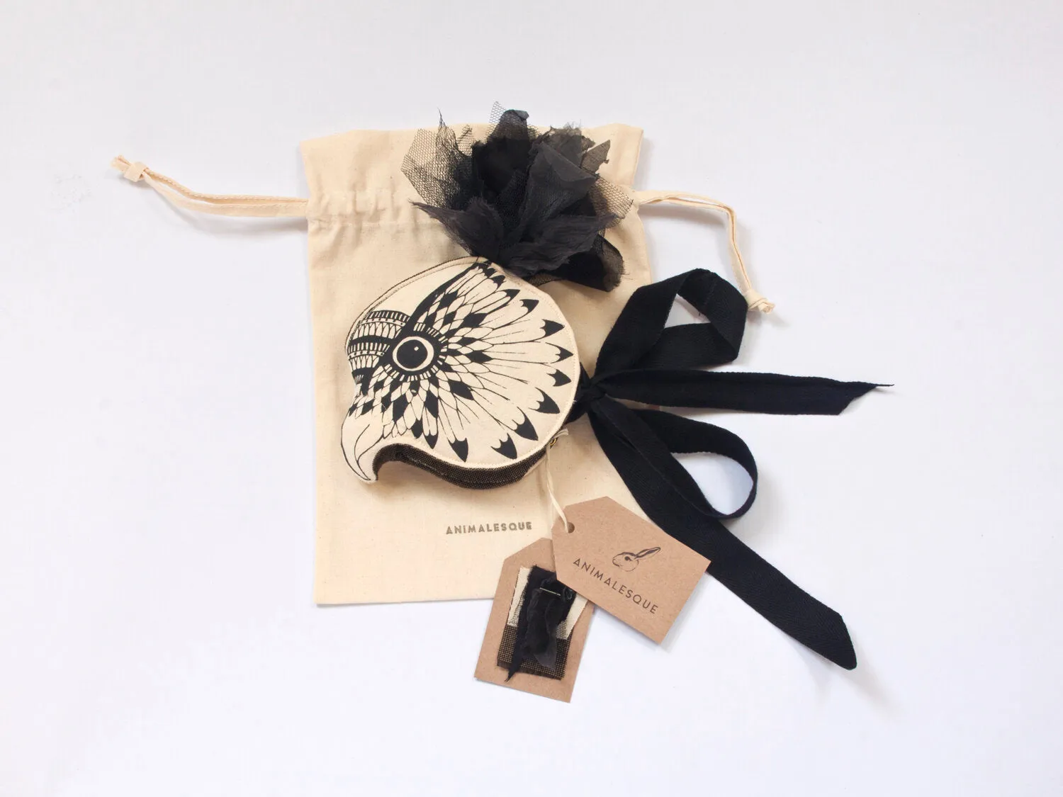 Animalesque Monochrome Owl Headdress