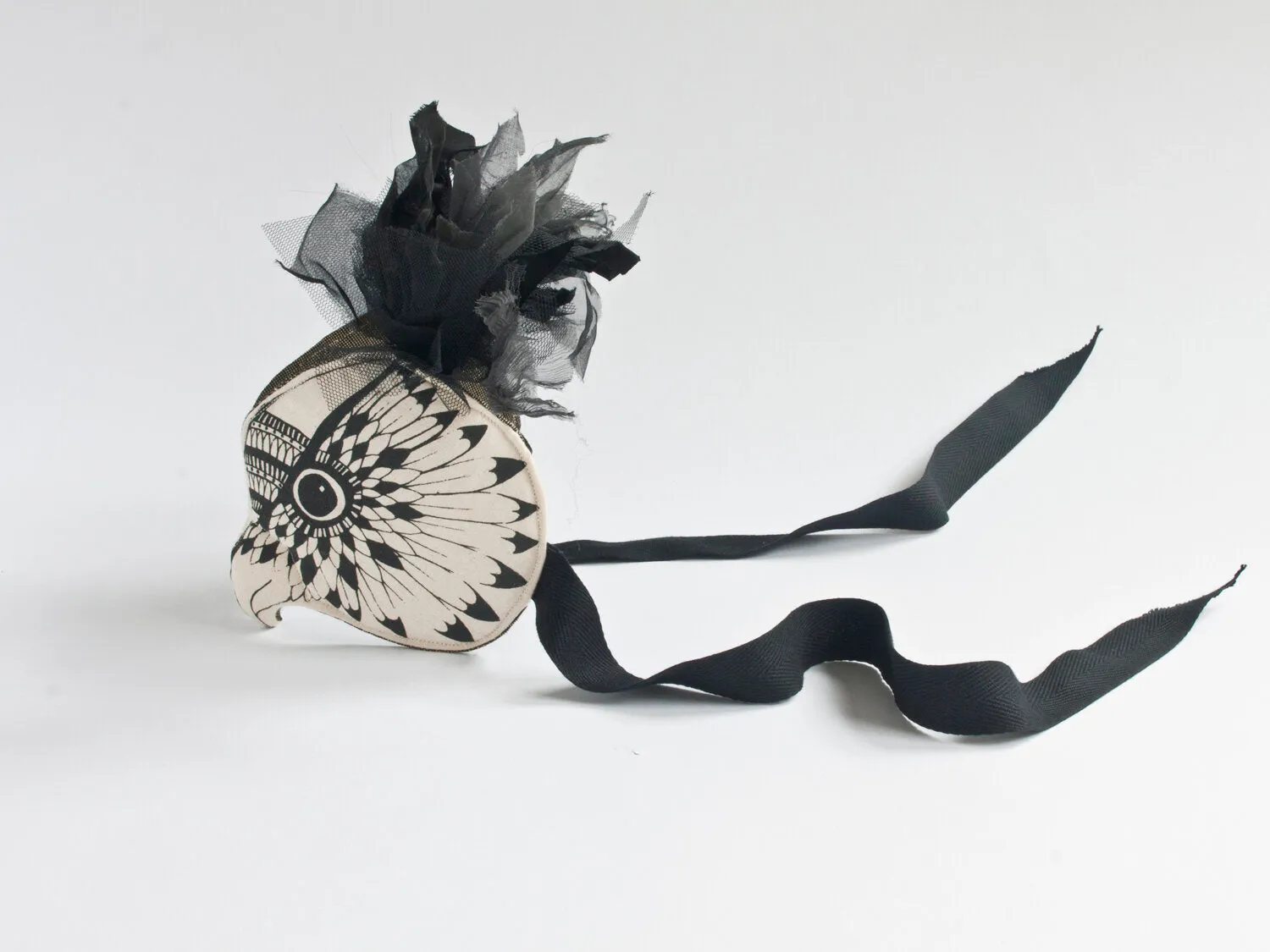 Animalesque Monochrome Owl Headdress
