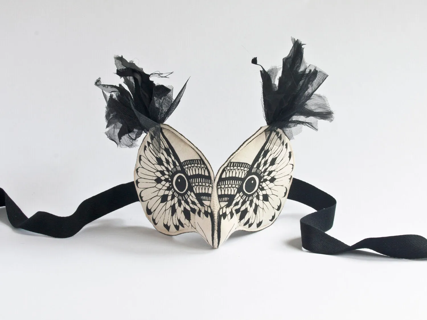 Animalesque Monochrome Owl Headdress