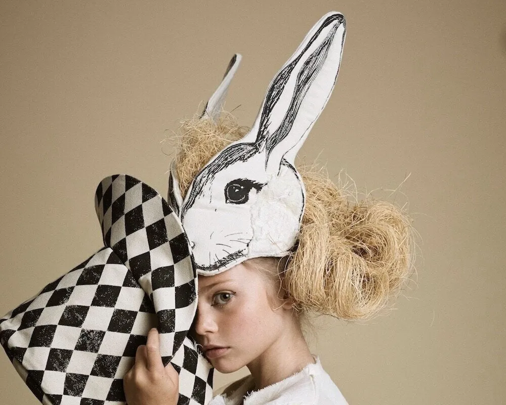 Animalesque Monochrome Rabbit Headdress