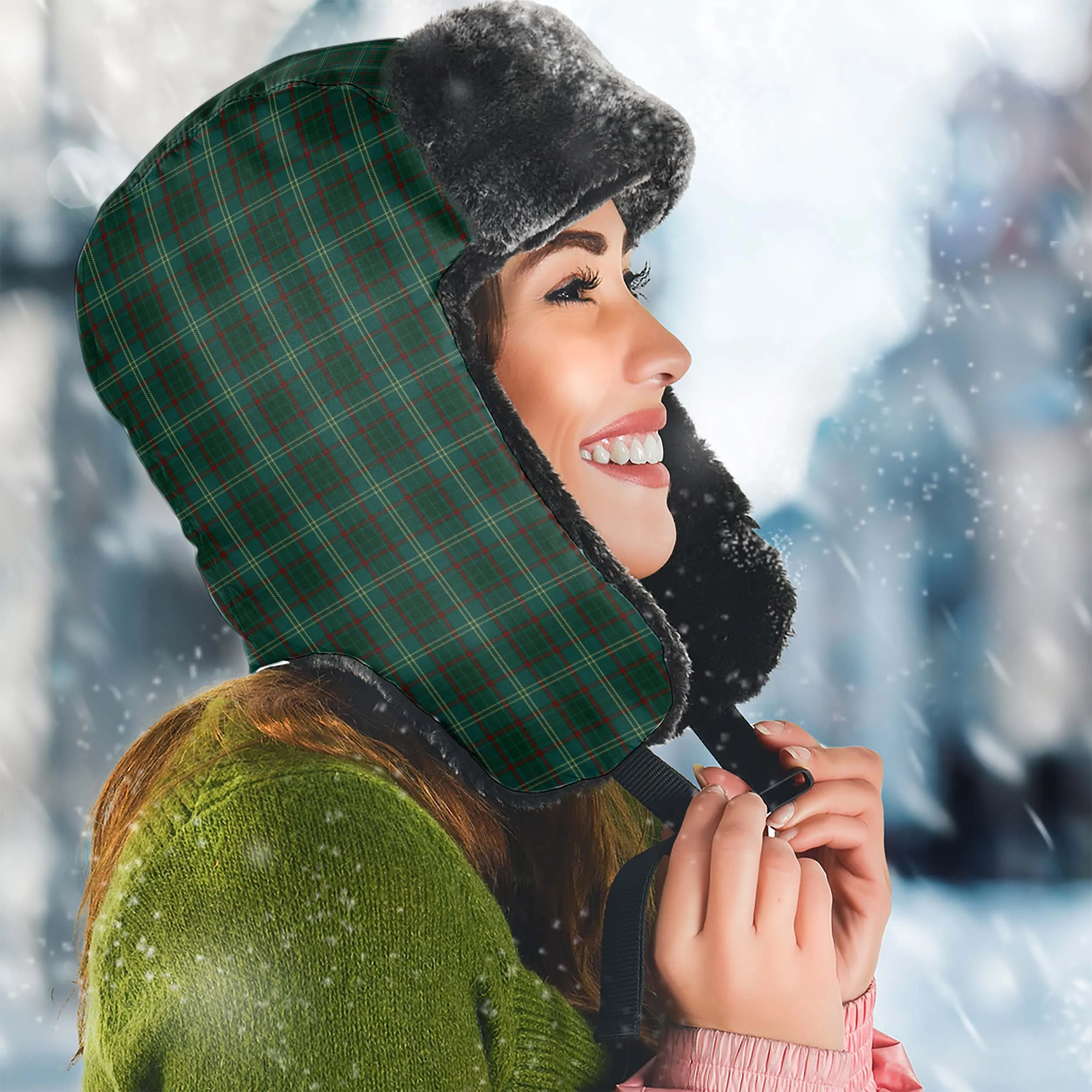 Armagh County Ireland Tartan Winter Trapper Hat