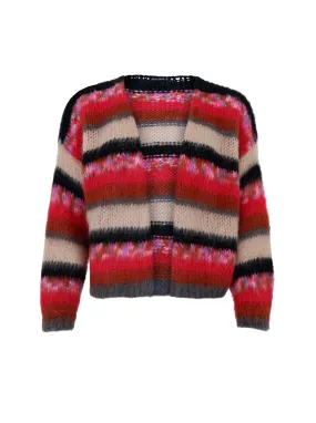 BCCASEY multi striped cardigan - Berry
