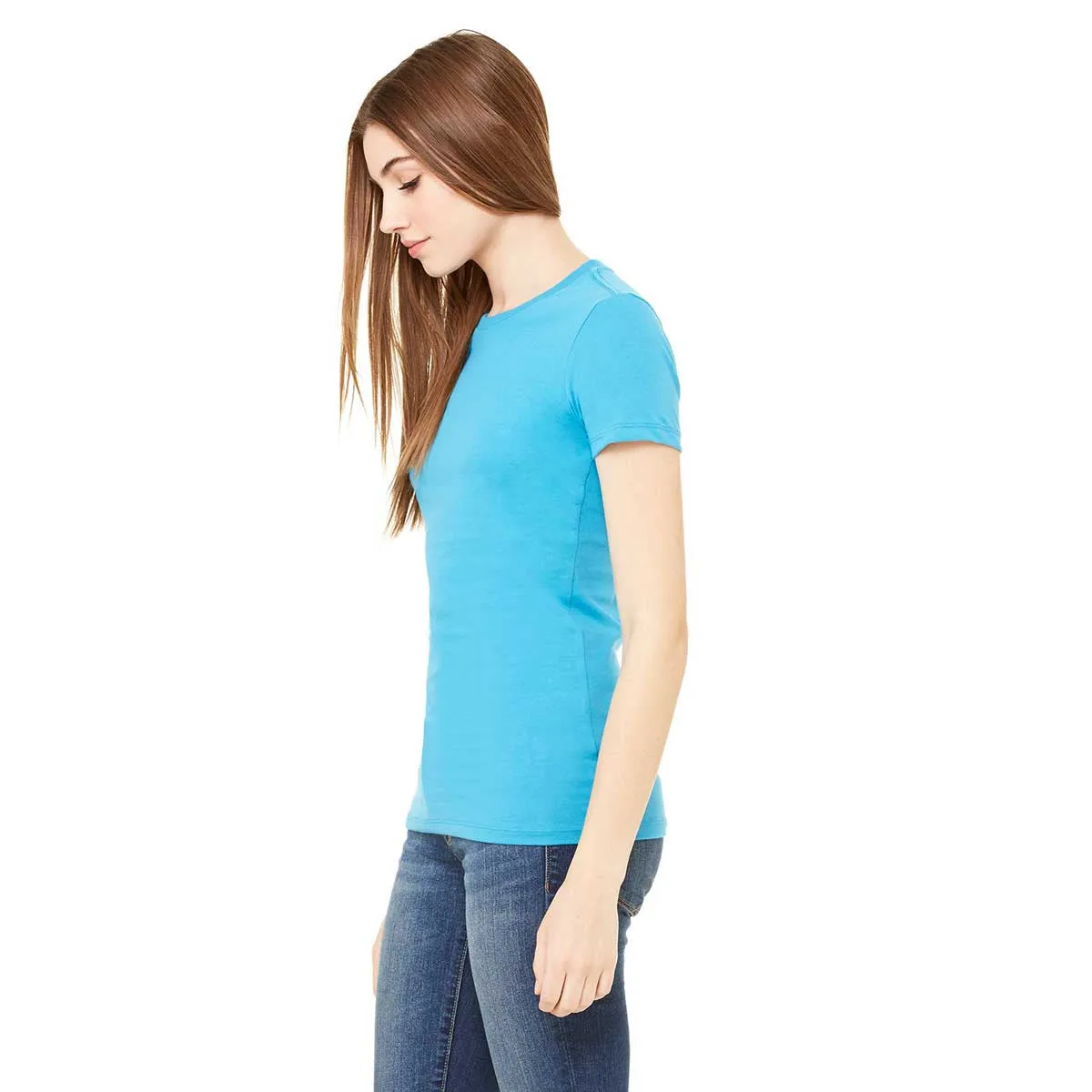 Bella   Canvas Women's Aqua Jersey Short-Sleeve T-Shirt