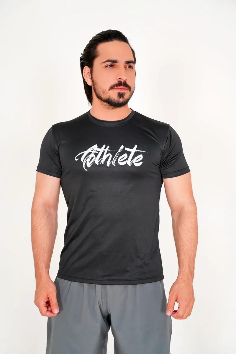 BLACK AND WHITE ATHLETE TEE