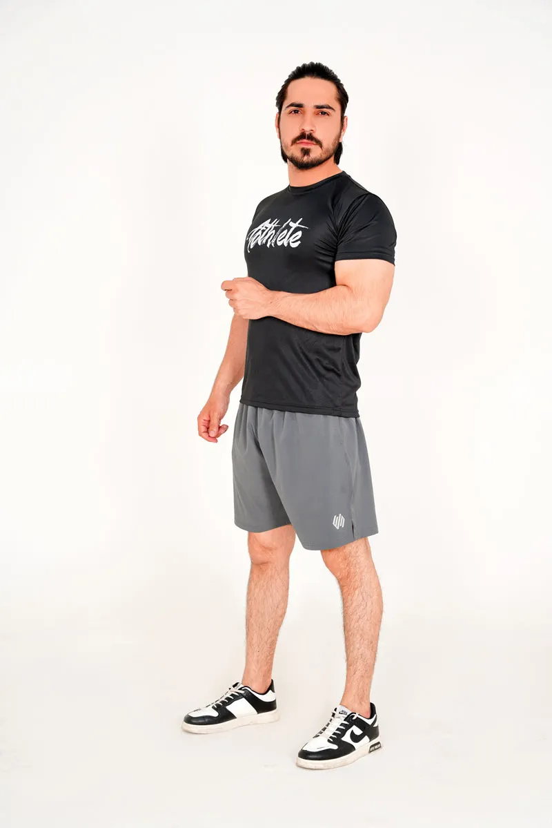 BLACK AND WHITE ATHLETE TEE