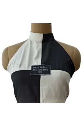 Black White Halter Top