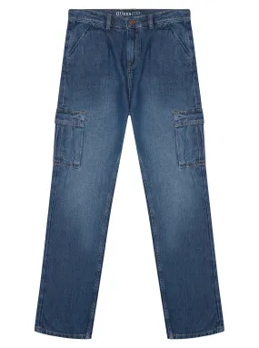 Blue Denim Cargo Pants (7-16)
