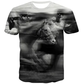 Borse T-shirt Men Competition T-shirts Graphic Raced Tshirt Printed Equestrian T-shirts 3d