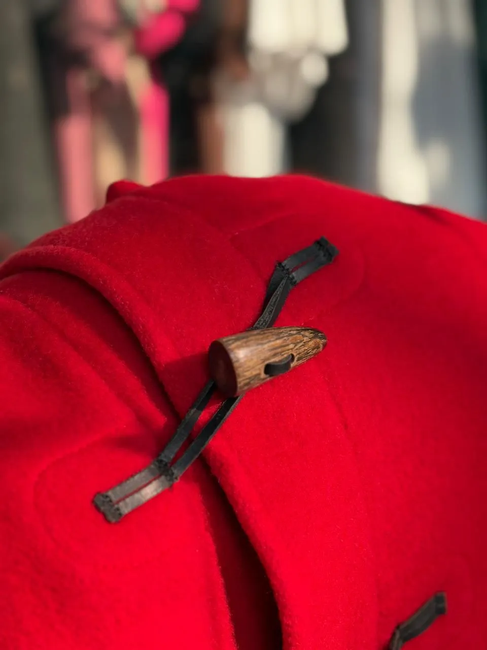 Burberry Wool Blend Duffle Coat Red Thomson