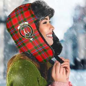 Butter Tartan Winter Trapper Hat with Family Crest