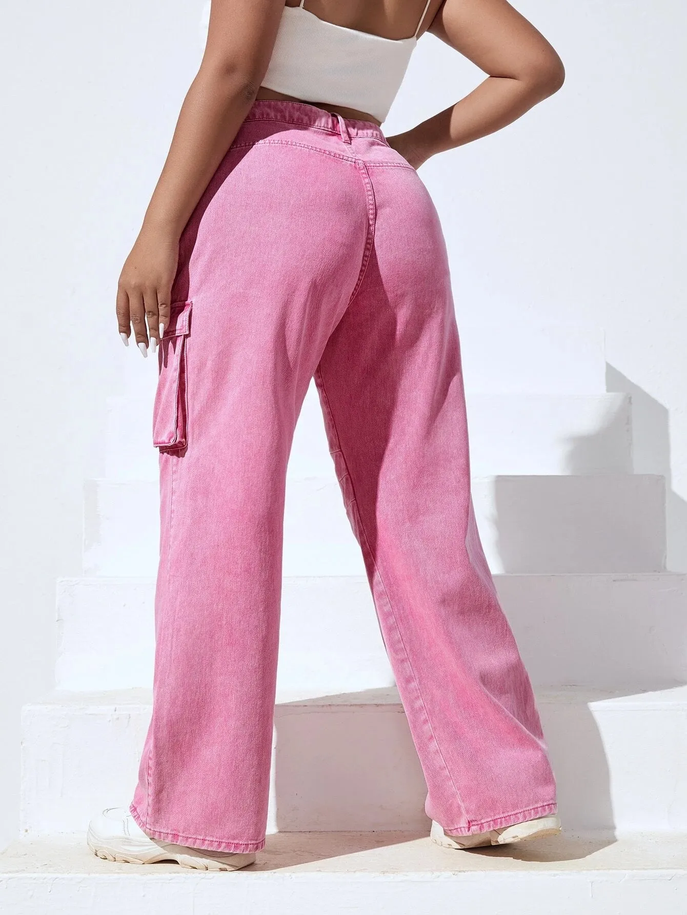 Cargo Pocketed Plus Size Jeans