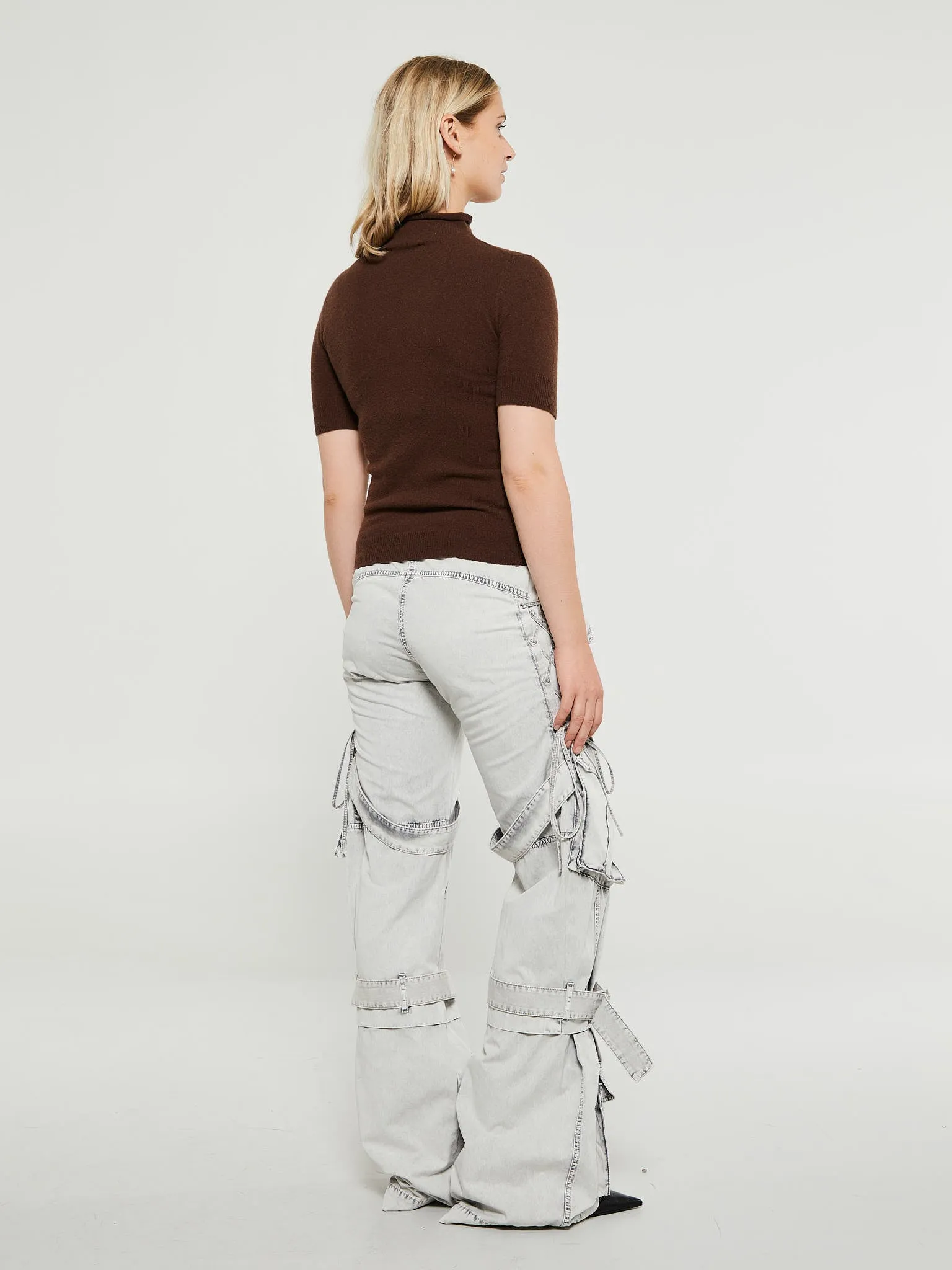 Cargo Twill Trousers in Dusty White