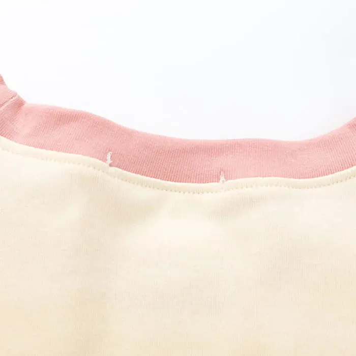 Cartoon Letter Pink Casual Shirt Cargo Pants