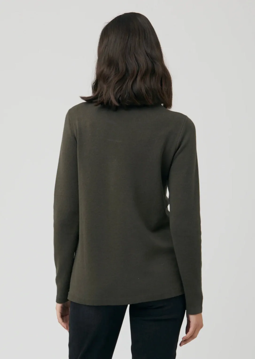 Cassie Cross Over Nursing Knit - Khaki