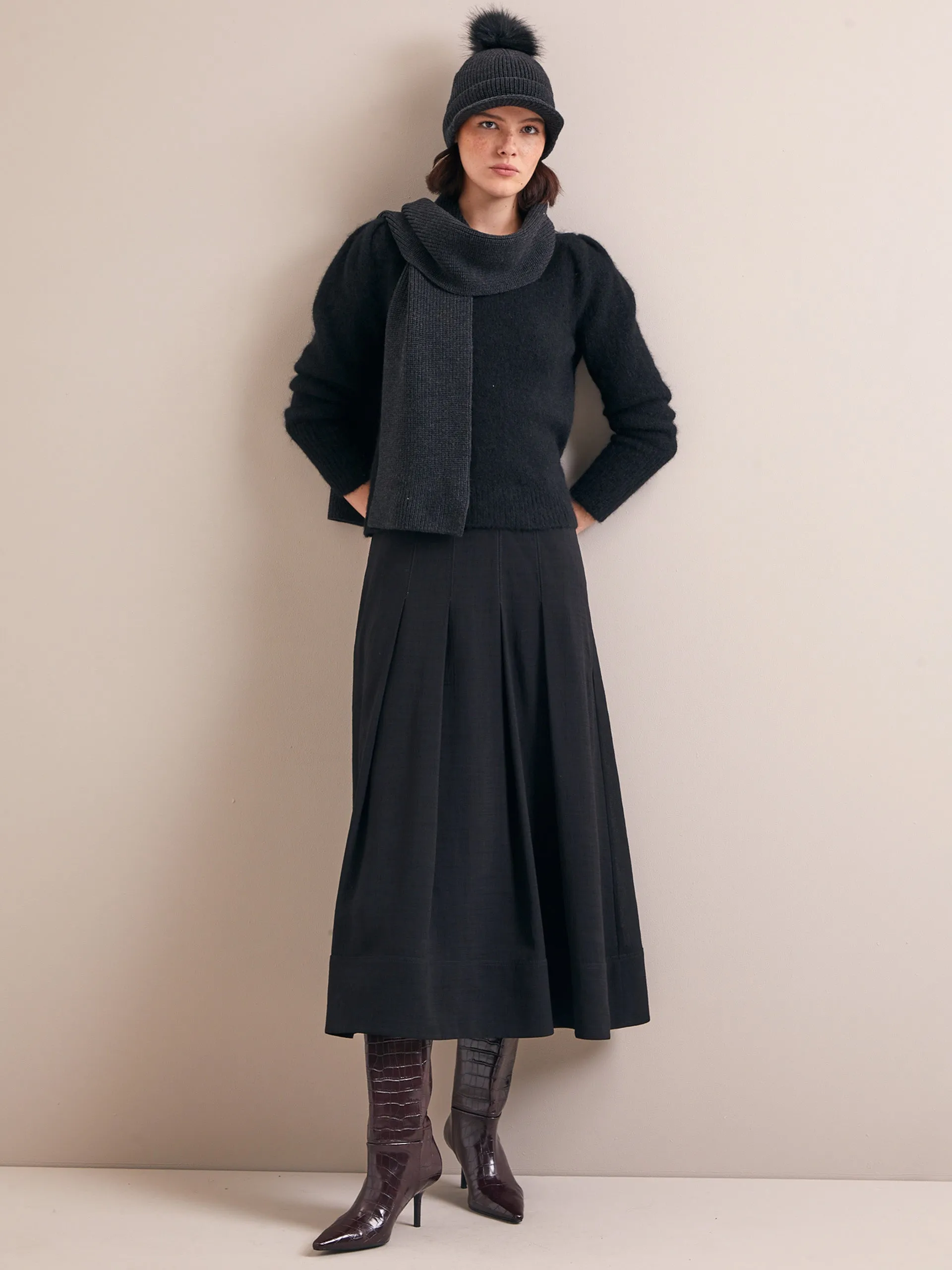 Charcoal Beata wool hat