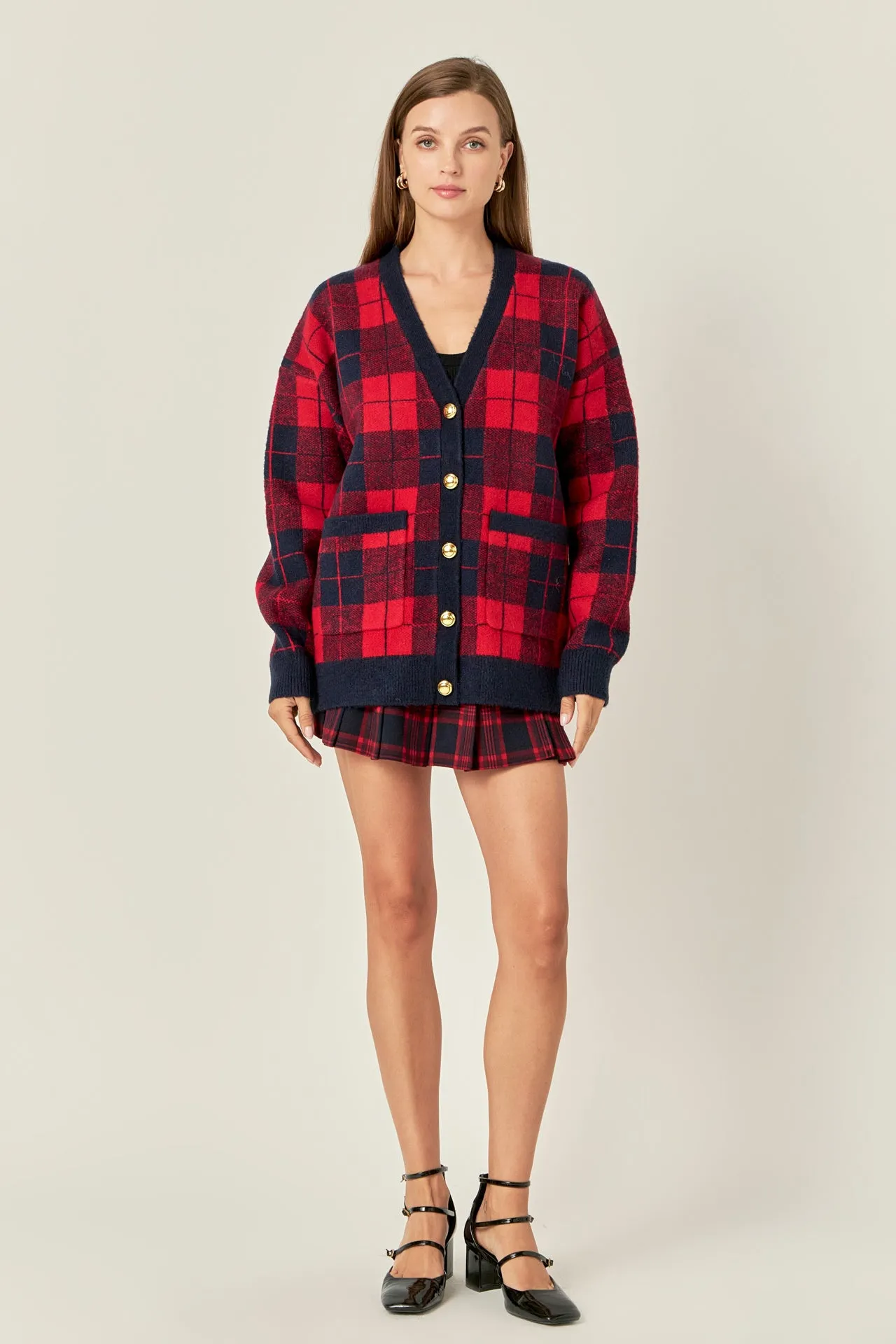 Check Cardigan