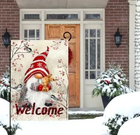 Christmas Gnome garden flag
