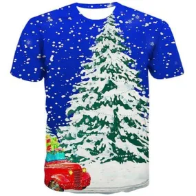 Christmas Tree T-shirt Men Christmas Tshirt Anime Snow T-shirts 3d Harajuku Shirt Print Funny Tshirts Casual Short Sleeve summer