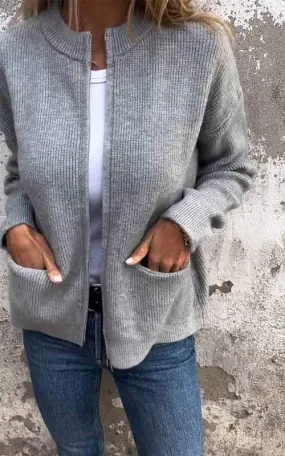 Cotton Zip Knit Jacket