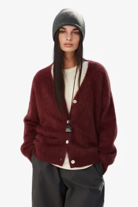 Cozy Brushed Cashmere V-Neck Cardigan
