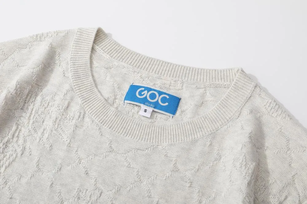 Crew Neck Summer Knit Top - Oatmeal Lucky Bamboo