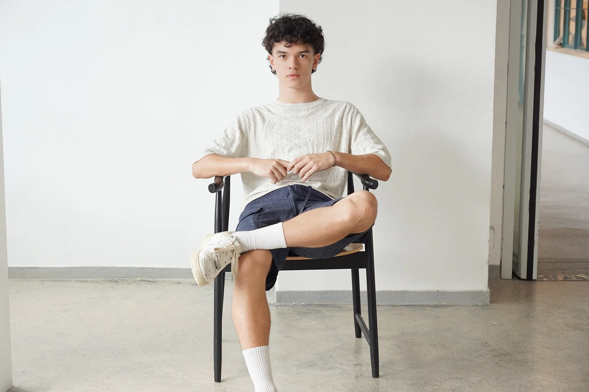 Crew Neck Summer Knit Top - Oatmeal Lucky Bamboo