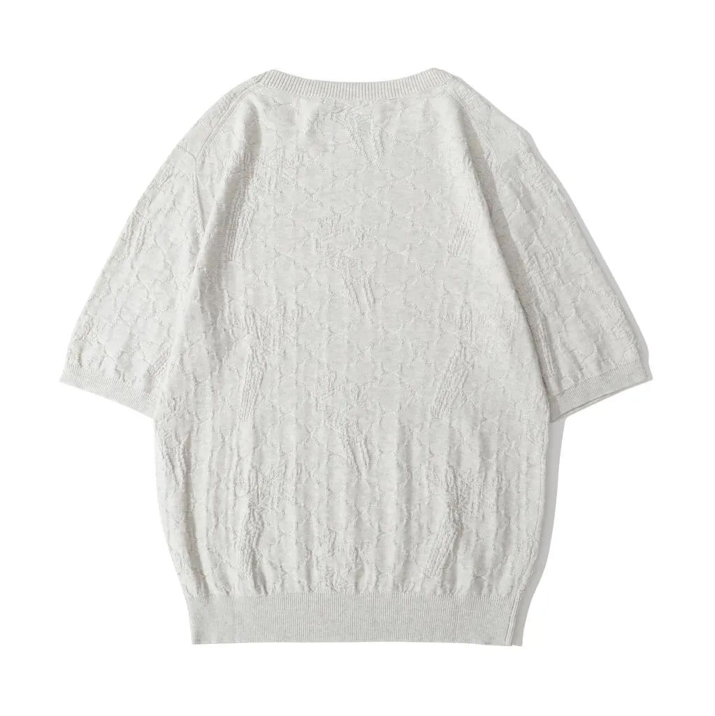 Crew Neck Summer Knit Top - Oatmeal Lucky Bamboo