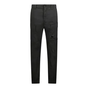 Cuffed 50 Fili Stretch Cargo Pants Black