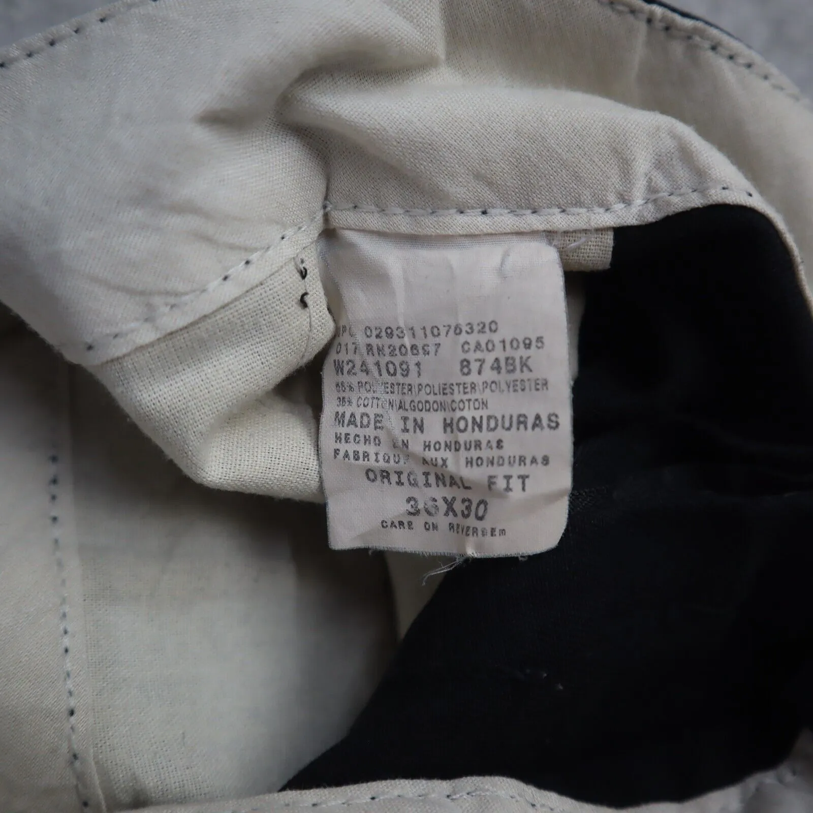 Dickies CA#01095 Mens Chino Pants Original Fit Wide Leg Mid Rise Black SZ 36X30