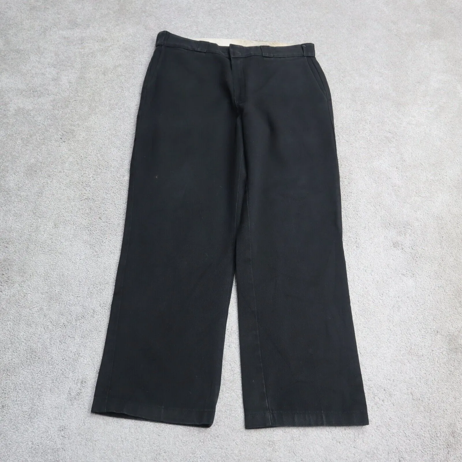 Dickies CA#01095 Mens Chino Pants Original Fit Wide Leg Mid Rise Black SZ 36X30