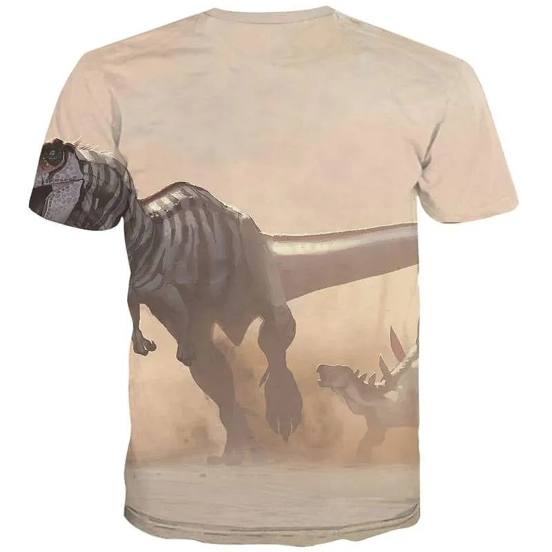 Dinosaur T shirts Men Animal Tshirts Casual Ferocious T-shirts 3d Science Fiction Tshirts Novelty Harajuku Tshirt Printed