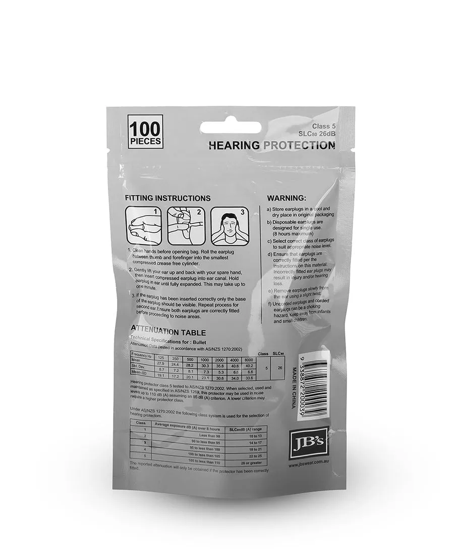 Earplugs (100 PIECES) - 8P040