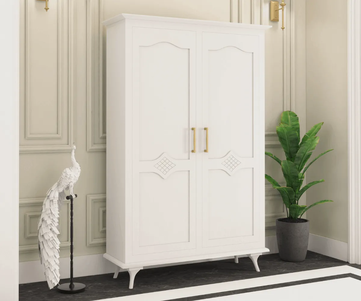 Ecluvin White 2 Door Wardrobe
