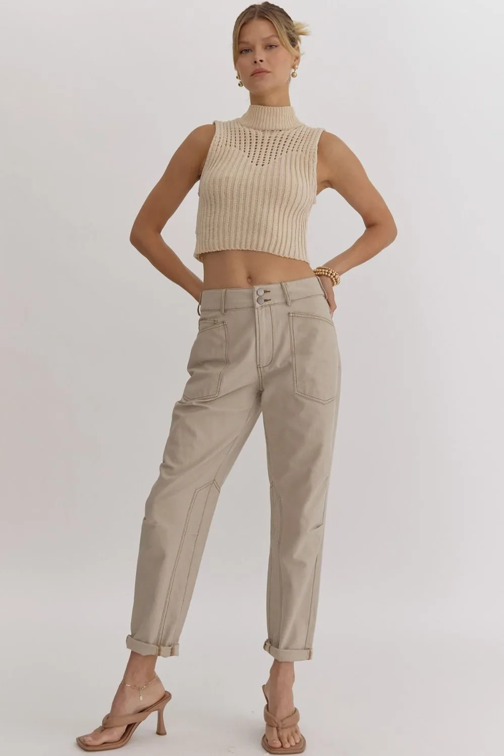 Ecru Detail Pants