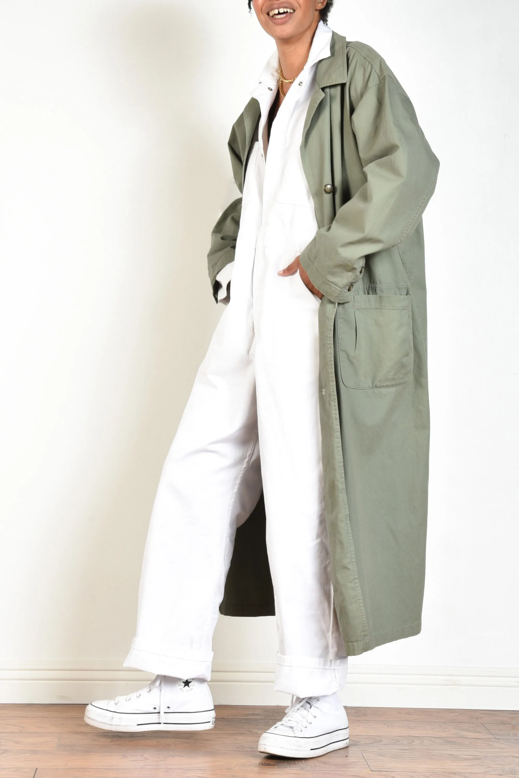 Eddie Bauer 80s Military Duster Jacket