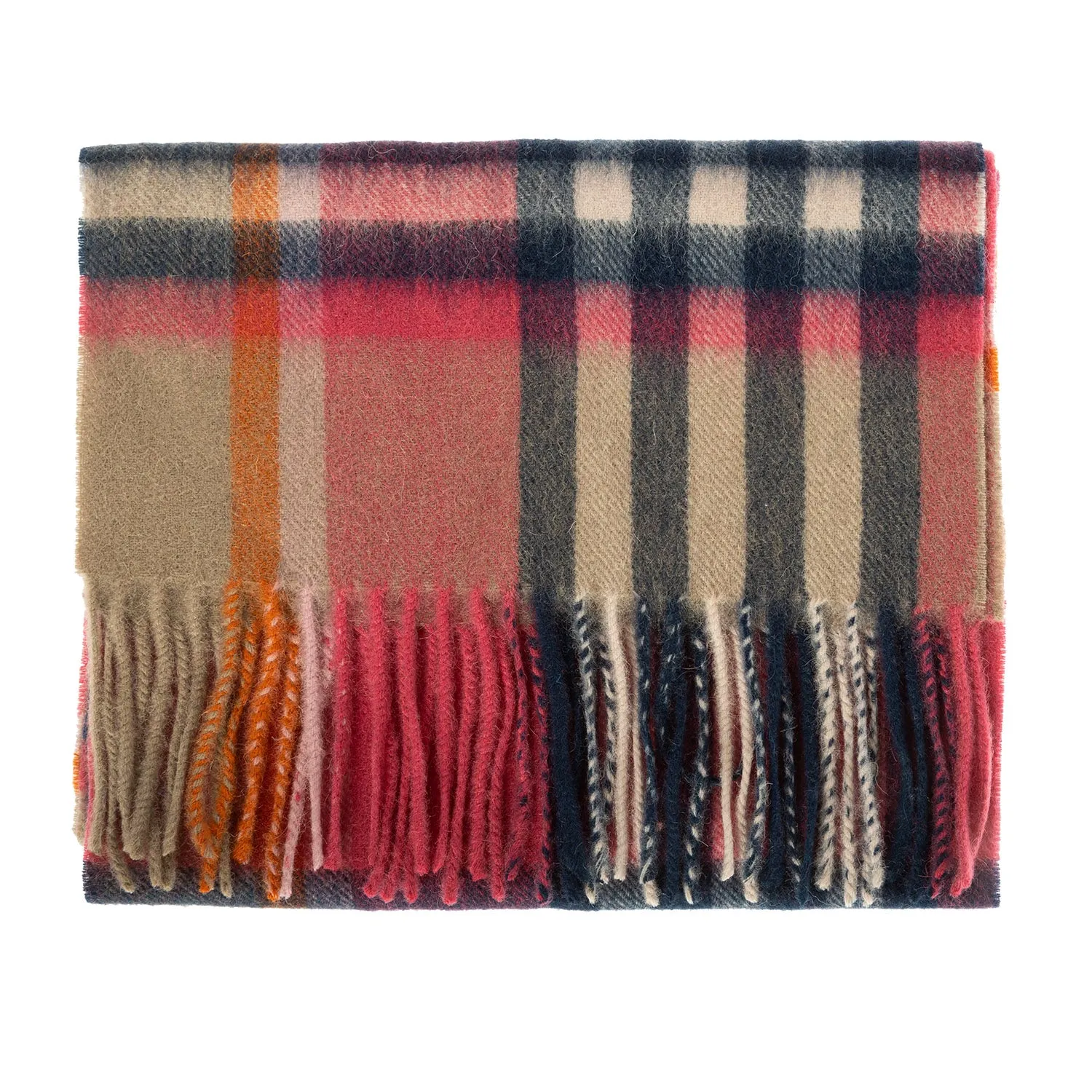 Edinburgh 100% Lambswool Tartan Scarf 3 Square Camel Mix 3 Square Camel Mix