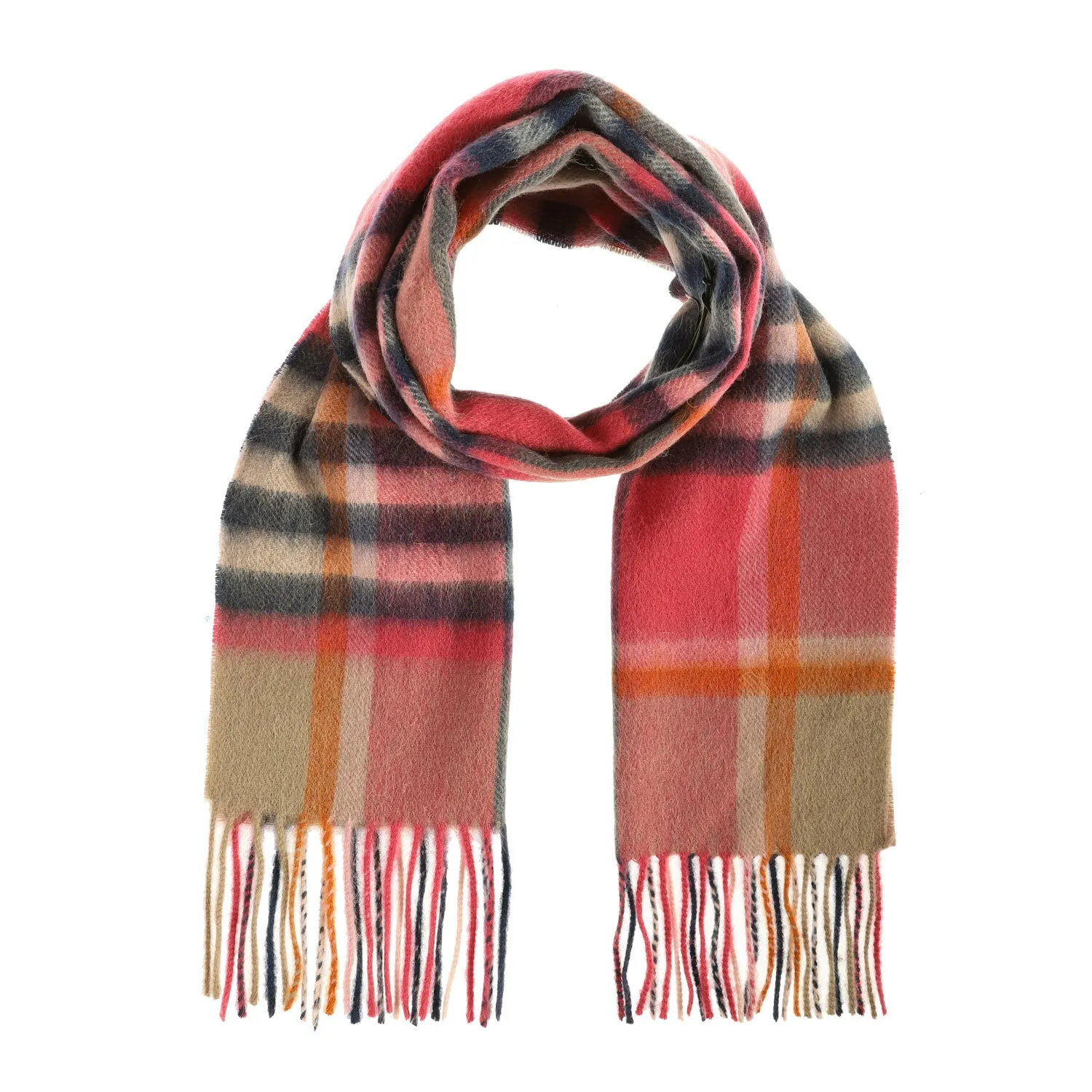 Edinburgh 100% Lambswool Tartan Scarf 3 Square Camel Mix 3 Square Camel Mix